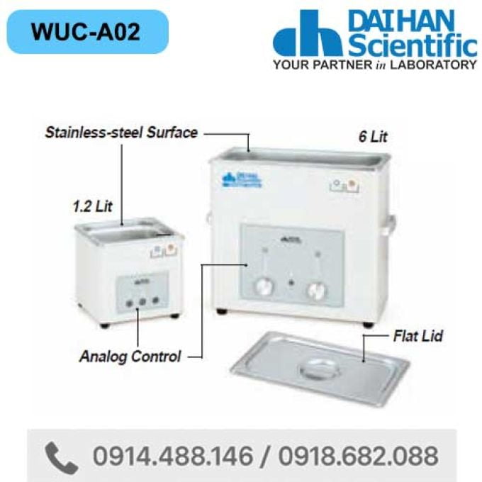 Bể rửa siêu âm analog 1,8 lít DAIHAN WUC-A02