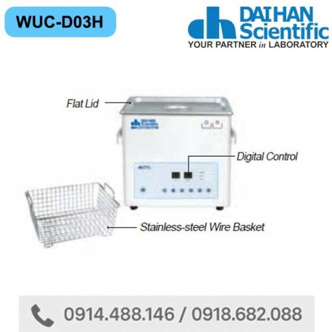Bể rửa siêu âm digital 3,3 lít DAIHAN WUC-D03H