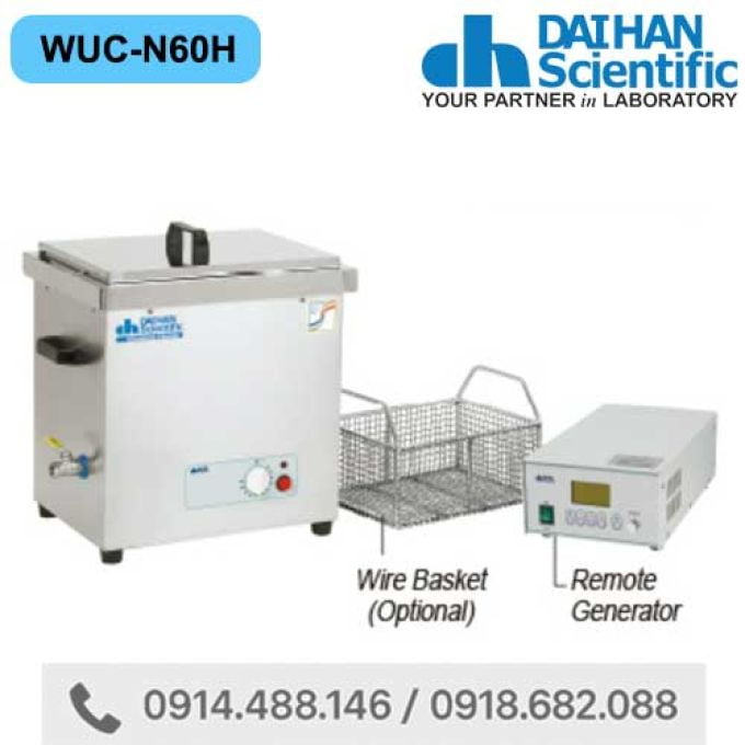 Bể rửa siêu âm điều khiển từ xa DAIHAN WUC-N60H (105°C, 60 lít)