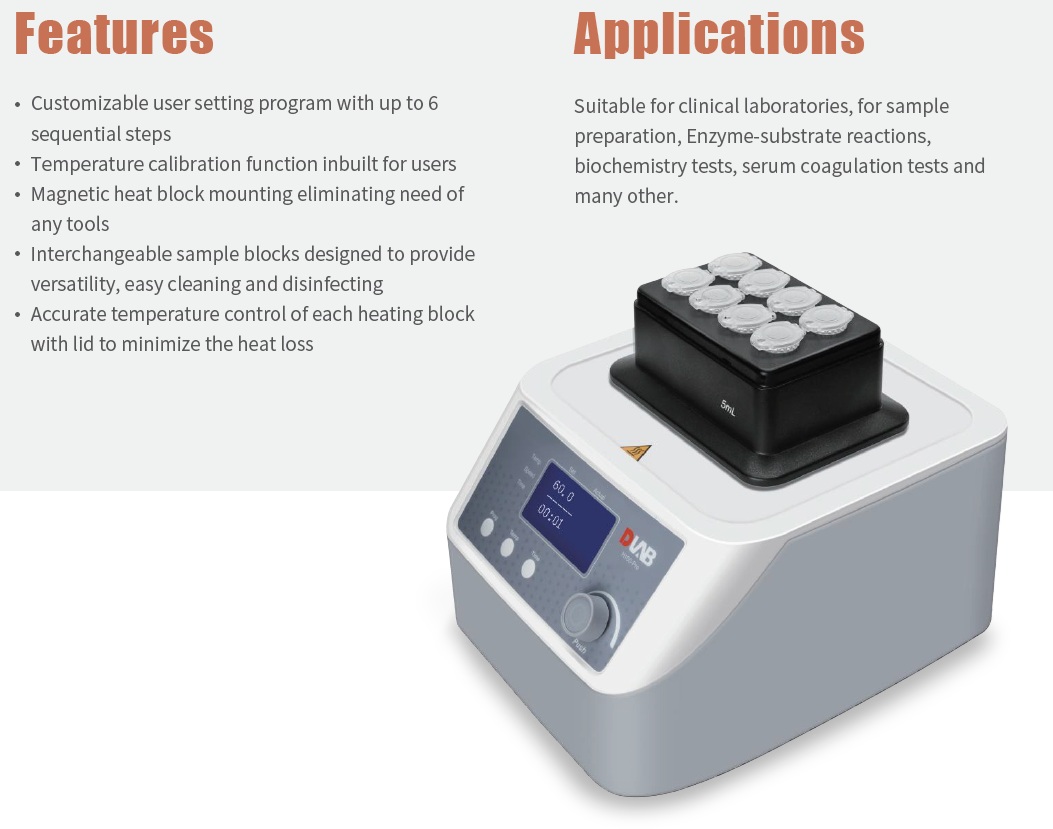 Tính năng bể ổn nhiệt khô DLAB H100-PRO